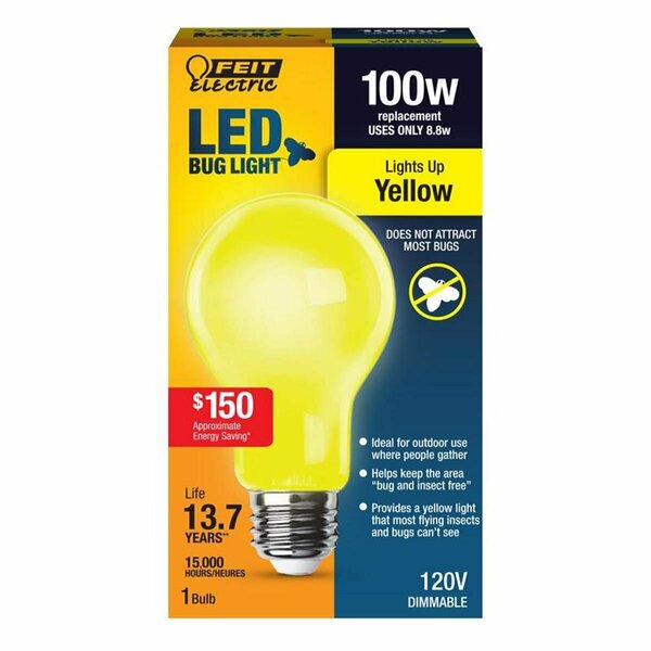 Cling 100 Watt Equivalence A19 E26 Medium LED Bulb Yellow CL3306884